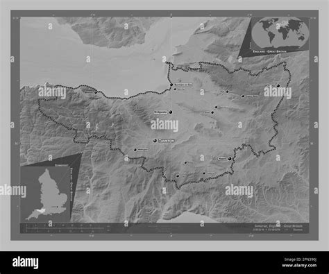 Somerset Administrative County Of England Great Britain Grayscale