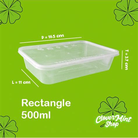 Jual KOTAK MAKAN PLASTIK 500 ML 25PCS TEMPAT MAKANAN THINWALL BOX