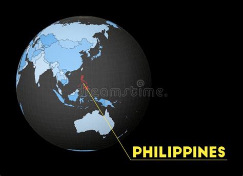 Filipinas Trazan En Un Mapa Del Mundo Con La Bandera Y Trazan El