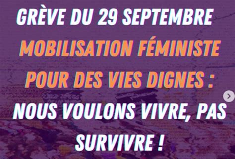 Grève Du 29 Septembre Mobilisation Féministe Pour Des Vies Dignes