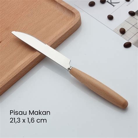 Jual Wood Cutlery Sendok Garpu Pisau Makan Korea Set Stainless Gagang