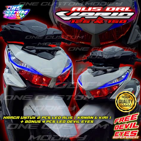 Jual Lampu Alis Drl Led Bonus Devil Eyes Vario Led 125 150 Lampu Senja