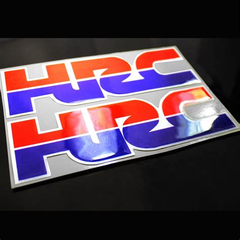 CHROME GEL DECAL EMBLEM HRC LOGO FUEL TANK FENDER STICKER FOR HONDA