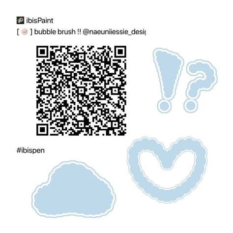 Fluffy Ibis Paint X Cloud Qr Code Outline Brush Paint Brush Drawing