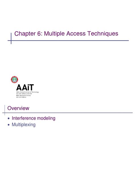 Chapter 6 Multiple Access Pdf Multiplexing Modulation