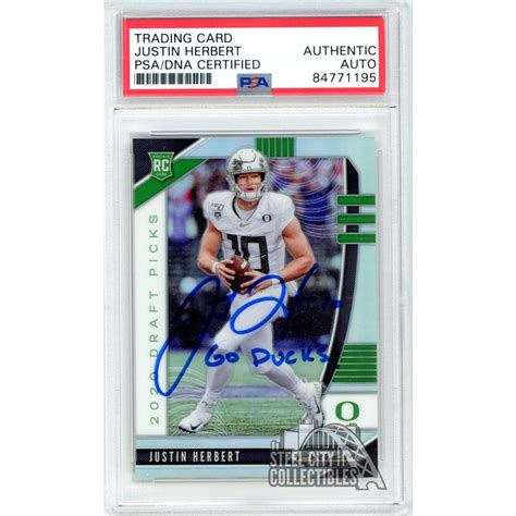 Justin Herbert Panini Prizm Draft Picks Silver Go Ducks