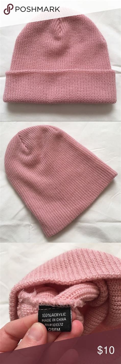 Zumiez Pink Knitted Beanie Blush Pink Slouch Beanie