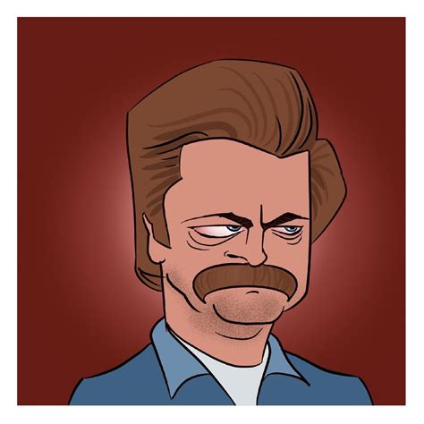 Ron Swanson Nick Offerman From Parks And Rec Rcaricatures