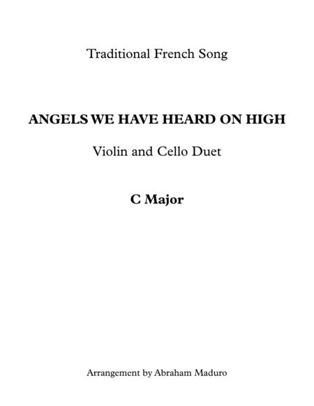 Angels We Have Heard On High Violin And Cello Duet Sheet Music Traditional French Carol