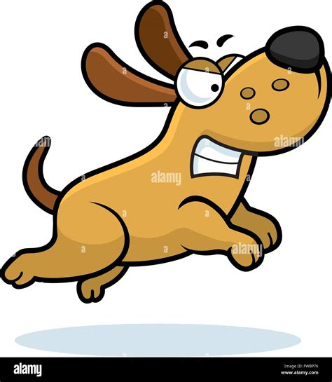 An Angry Cartoon Dog Running And Growling Stock Vector Image And Art Alamy