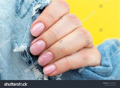 Female Hand Beautiful Manicure Pink Nude Stock Photo Shutterstock