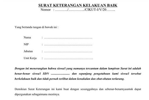 Detail Contoh Surat Keterangan Kelakuan Baik Dari Sekolah Koleksi Nomer 31