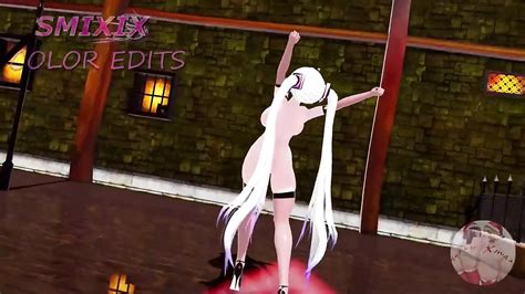 Thicc Miku Dance Hentai Vocaloid Nude Bass Knight Song Mmd D White Hair Color Edit Smixix