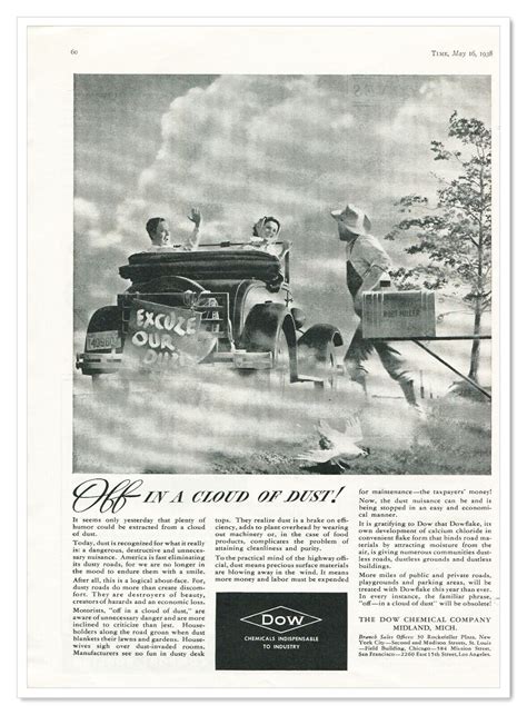 Print Ad Dow Chemical Co Dowflake Dust Control Vintage