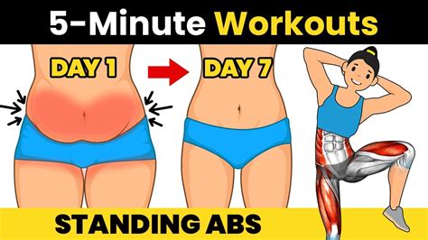 Min Standing Abs Workout No Jumping Lose Upper Belly And Lower