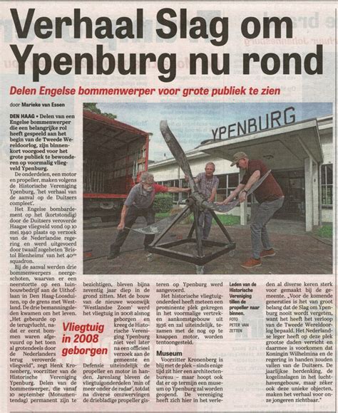 Bristol Blenheim Terug Op Ypenburg Historische Vereniging