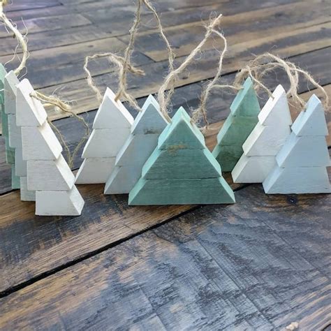 Wood Tree Ornaments Etsy