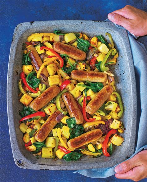 Asda Good Living Sausage Spinach And Mixed Pepper Traybake Healthy