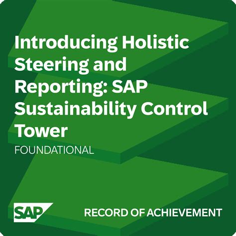 Introducing Holistic Steering And Reporting SAP Sustainability Control