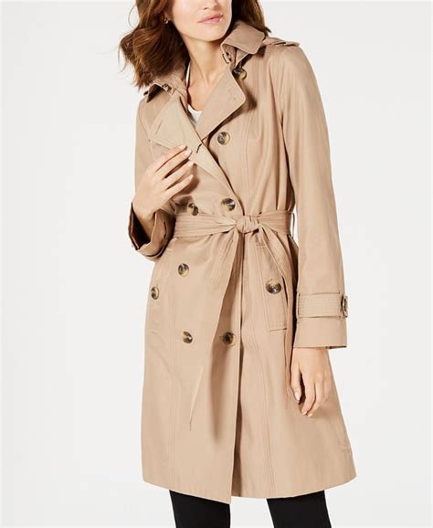 London Fog Petite Double Breasted Trench Coat Created For Macys Macys