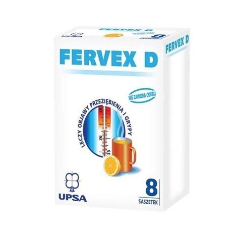 Fervex D 8 Saszetek Bez Cukru Dolegliwości Przeziębienie I Grypa