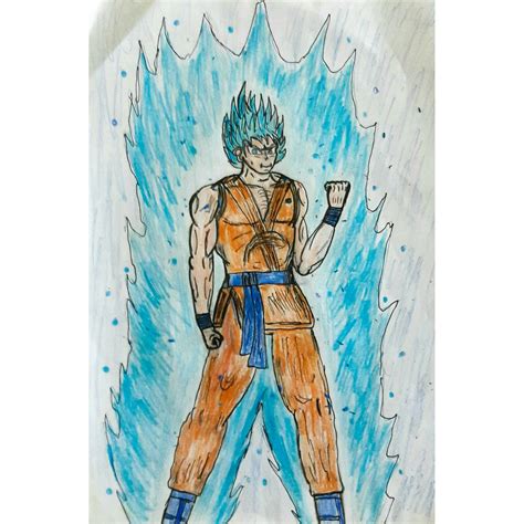 Super Saiyan Blue Goku on paper. by WallDesign80 on DeviantArt