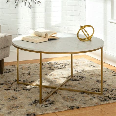 2023 Popular White Marble And Gold Coffee Tables