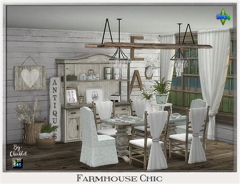 TS4 Farmhouse Chic Dining Room Farmhouse Chic Dining Room Sims