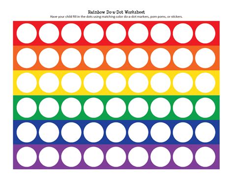 Rainbow Do A Dot Worksheet T Of Curiosity