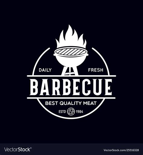 Steak House Barbecue Bbq Party Restaurant Logo Vector Image