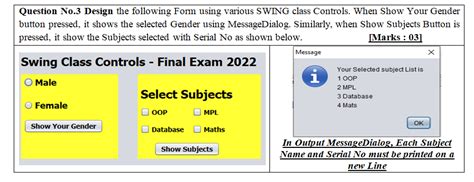 Solved Question No 3 Design The Following Form Using Various