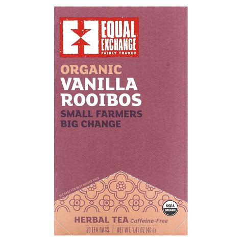 Equal Exchange Organic Vanilla Rooibos Herbal Tea Caffeine Free