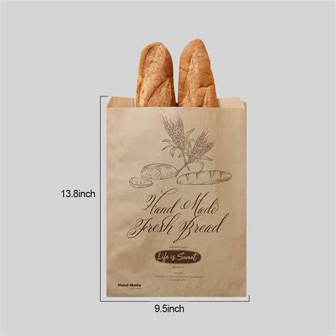 50 Pack 13 8 X 9 5 Inch Kraft Paper Bread Bags For Homemade Bread