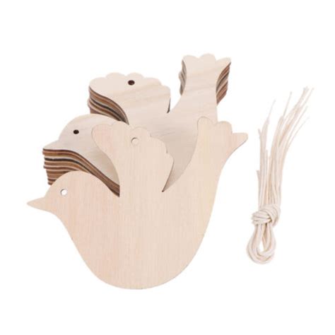 10 PCS Hölzern Weihnachtsvogelschmuck Weihnachten Hängender eBay