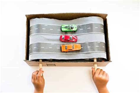 DIY CARDBOARD CAR CONVEYOR BELT