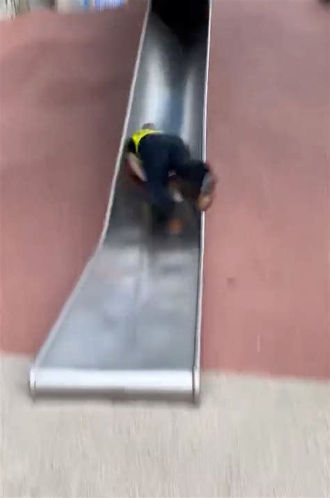 Boston Cop Violently Launched Off Massive Park Slide In Viral Video