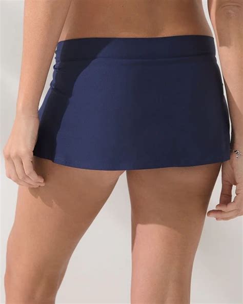 Tommy Bahama Pearl Skirted Hipster Bikini Swim Bottom Navy Size S