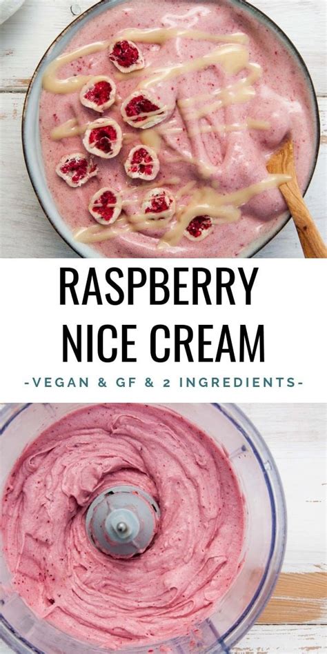 2 Ingredient Raspberry Nice Cream Vegan Glutenfree Sugarfree