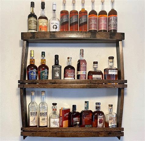 Bar Shelves/whiskey Barrel Wood/rustic Wall Shelf/unique - Etsy