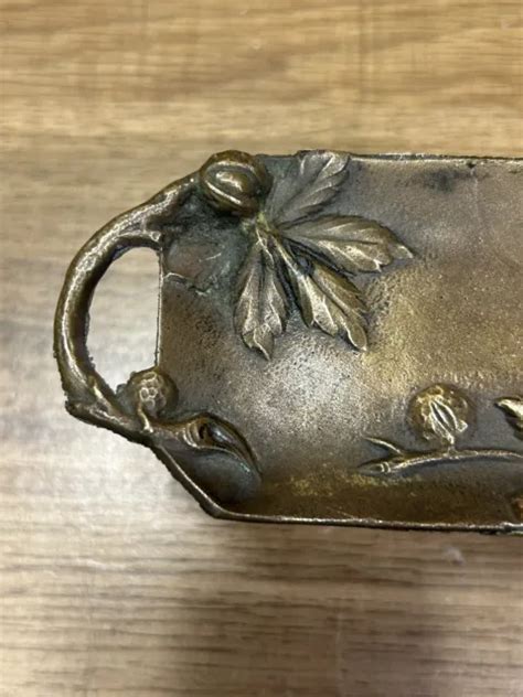 Ancien Vide Poche Bronze Art Nouveau D Cor Floral Xix Me Eur