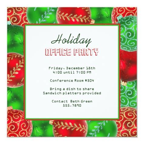 Christmas Holiday Office Party Invitations