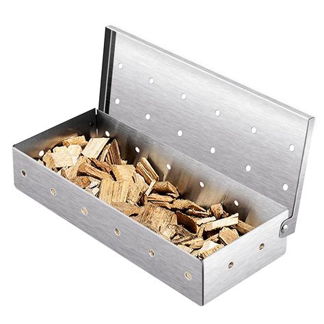 Walmart Smoker Box For Bbq Grilling Stainless Steel Wood Chip Smoke