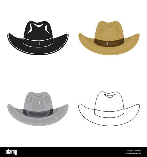 Sombrero De Cowboy Icono En El Estilo De Dibujos Animados Aislado Sobre