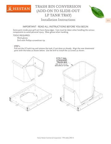 Hestan AGTC Built-In Countertop Trash Chute Installation Guide | Manualzz