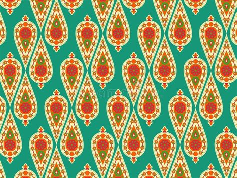 Seamless Pattern Based On Traditional Asian Elements Paisley Stock