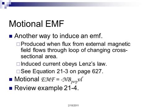 2182011 Objectives Apply The Laws Of Magnetism And Induced Emf Ppt