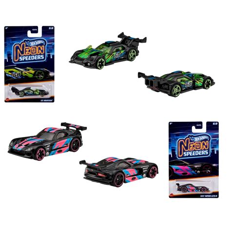 Coleção Completa 8 Miniaturas Série Neon Speeders HLH72 1 64 Hot Wheels