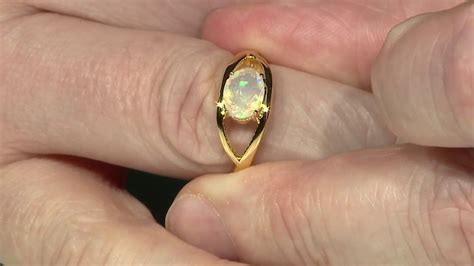 Thiopischer Welo Opal Goldplattierter Silberring Ct