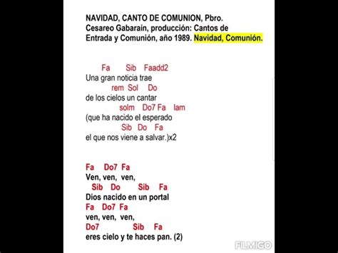 Navidad Canto De Comuni N Pbro Cesareo Gabarain Con Acordes