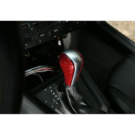 Red Carbon Fiber Gear Shift Knob Head Cover Fits For Bmw Series E